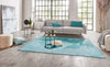 Nouristan asmar carme aquamarine Blue Living Room Moroccan Rug.