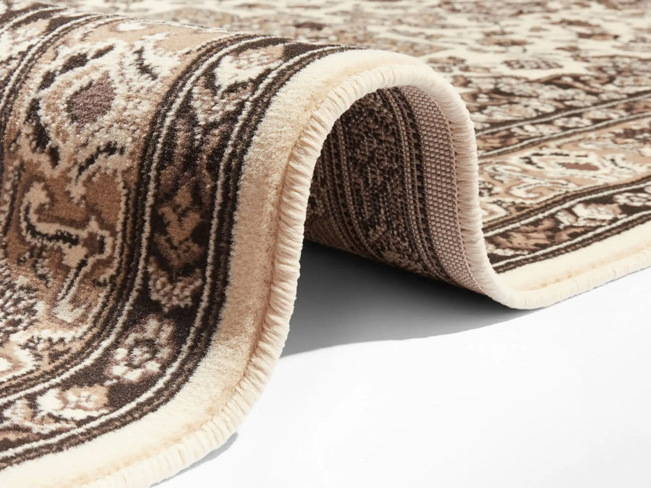 Nouristan mirkan tabriz beige Beige Living Room Moroccan Rug.