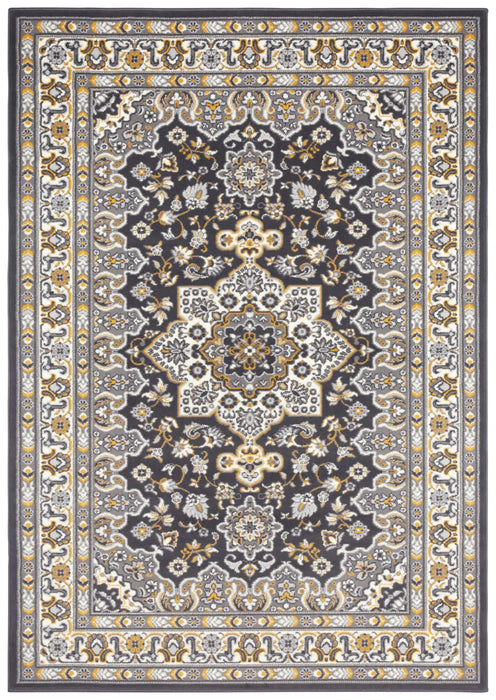 Nouristan mirkan tabriz dark grey Grey Living Room Moroccan Rug.