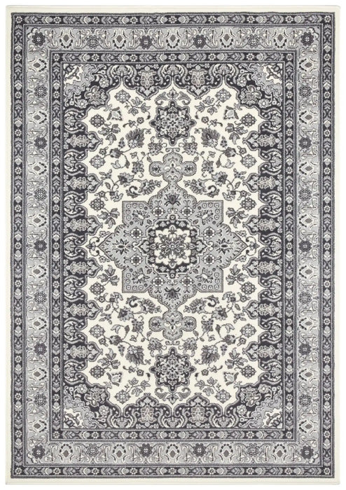 Nouristan mirkan tabriz cream grey Grey, Cream Living Room Moroccan Rug.