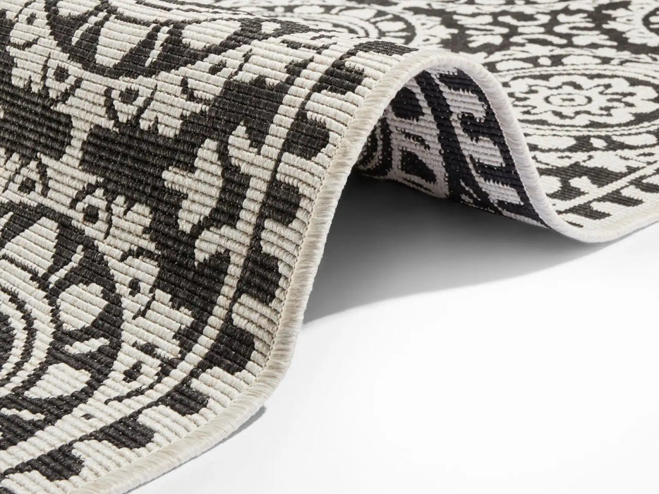 NorthRugs twin supreme jardin black cream Black Living Room Striped Rug.