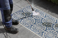 NorthRugs twin supreme jardin blue cream Blue Living Room Striped Rug.