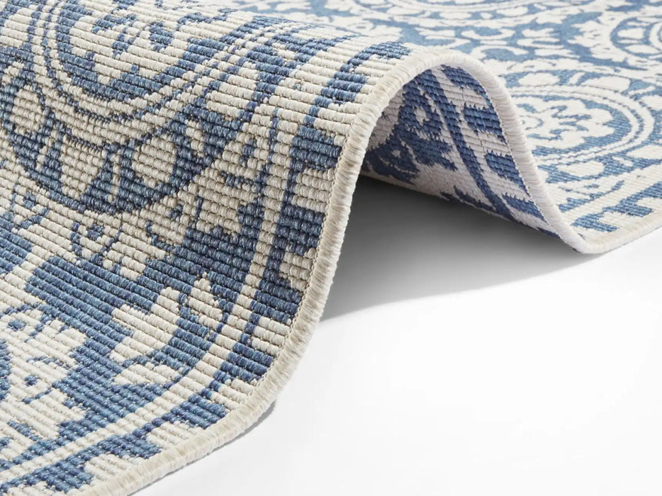 NorthRugs twin supreme jardin blue cream Blue Living Room Striped Rug.