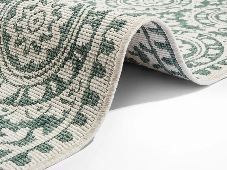 NorthRugs twin supreme jardin green cream Green Living Room Striped Rug.