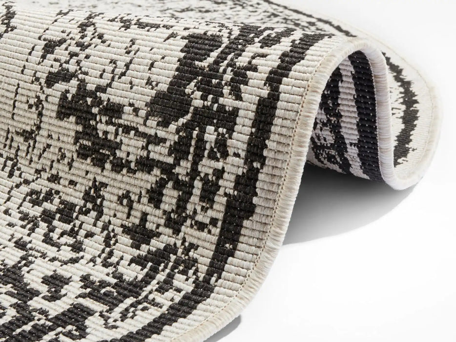 NorthRugs twin supreme borbon black cream Black, Cream Living Room Striped Rug.