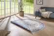 NorthRugs twin supreme borbon blue cream Blue Living Room Striped Rug.