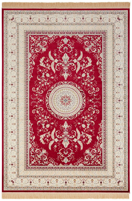 Nouristan naveh antik medallion red Red Living Room Moroccan Rug.