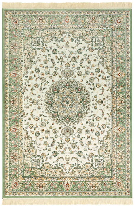 Nouristan naveh antik nain ivory green Green Living Room Moroccan Rug.