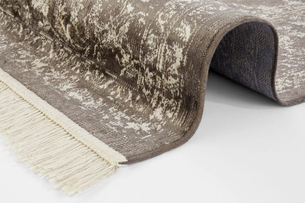 Nouristan naveh medallion brown Brown Living Room Moroccan Rug.