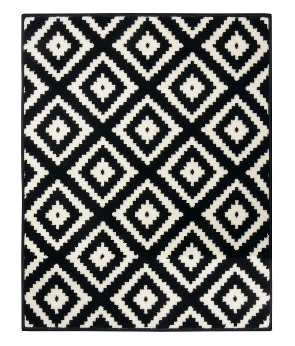 Hanse Home hamla diamond black cream Black Living Room Geometric Rug.