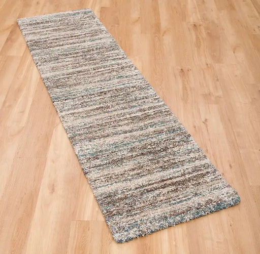 Mastercraft mehari 023 0094 6959 Blue, Brown, Multicoloured Living Room Shaggy Rug.