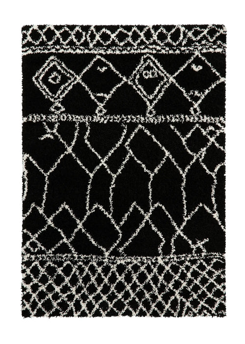 Think Rugs scandi berber g276 black white  Living Room  Rug.