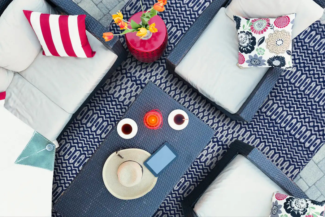 Asiatic halsey blue Blue Living Room Geometric Rug.