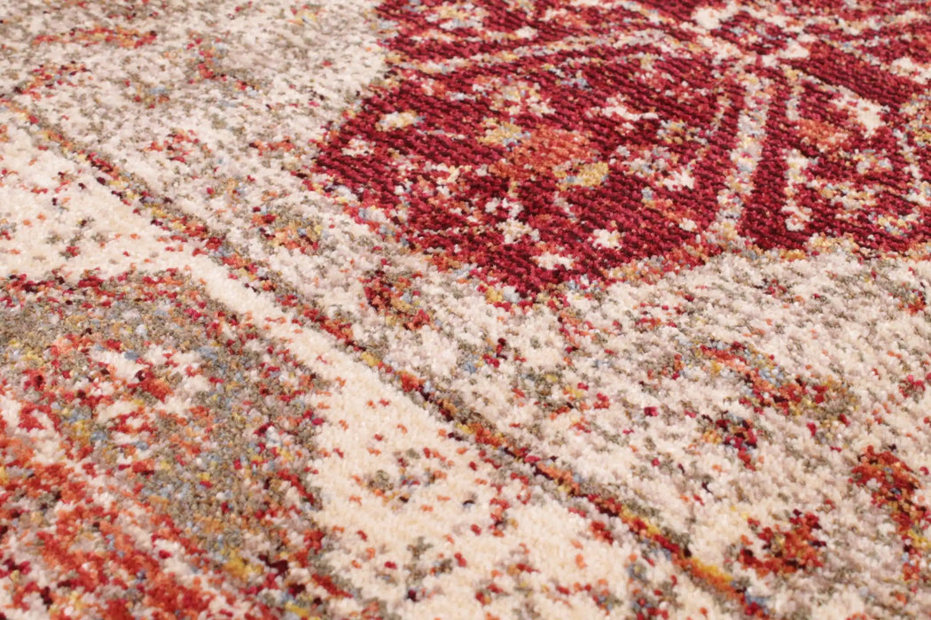 URCO orient urco 2529 cream red Multicoloured, Red, Cream Living Room Moroccan Rug.