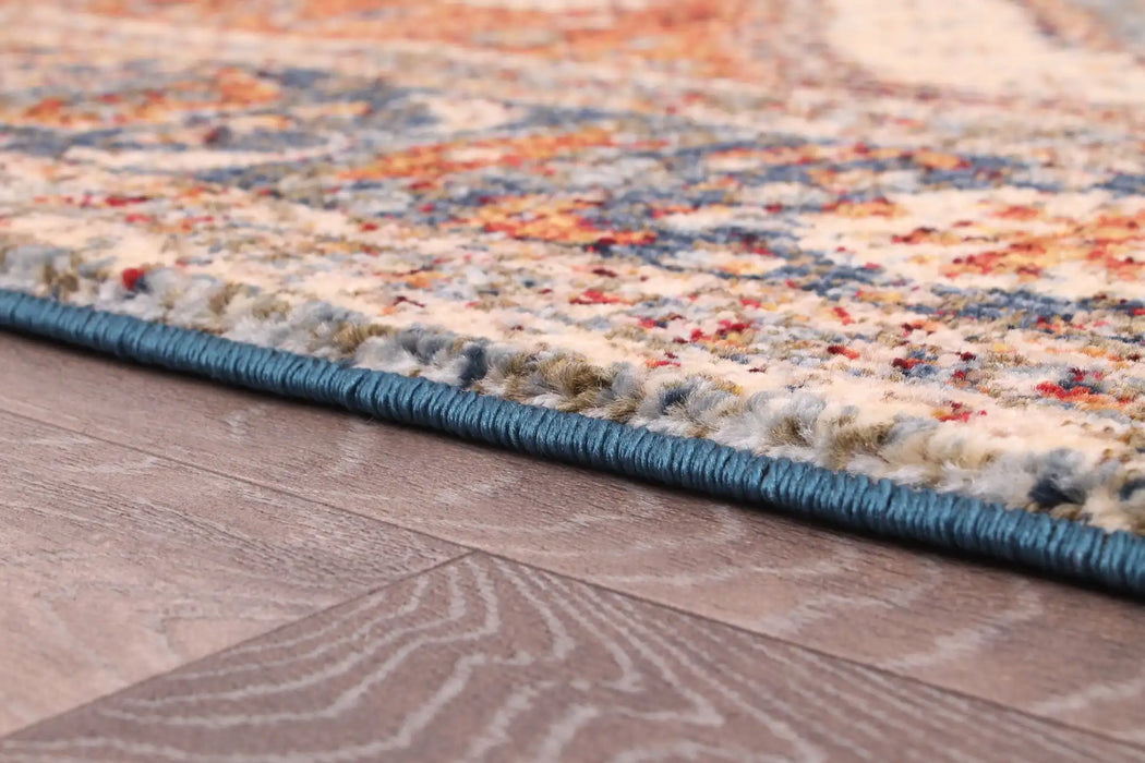 URCO orient urco 2529 navy Red, Navy Living Room Moroccan Rug.