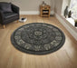 Think Rugs heritage 4400 grey Grey Living Room  Rug.