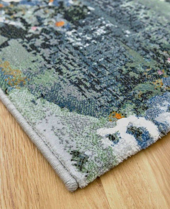 Mastercraft galleria 63499 7646 Green, Multicoloured Living Room Moroccan Rug.
