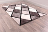 URCO 3d carved diamond grey Grey Living Room Geometric Rug.