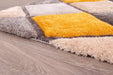 URCO 3d carved diamond ochre Yellow, Multicoloured Living Room Geometric Rug.