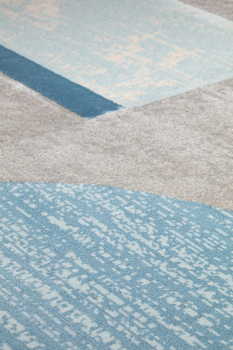 Mastercraft city 466109 ak500 Blue, Grey, Multicoloured Living Room Floral Rug.