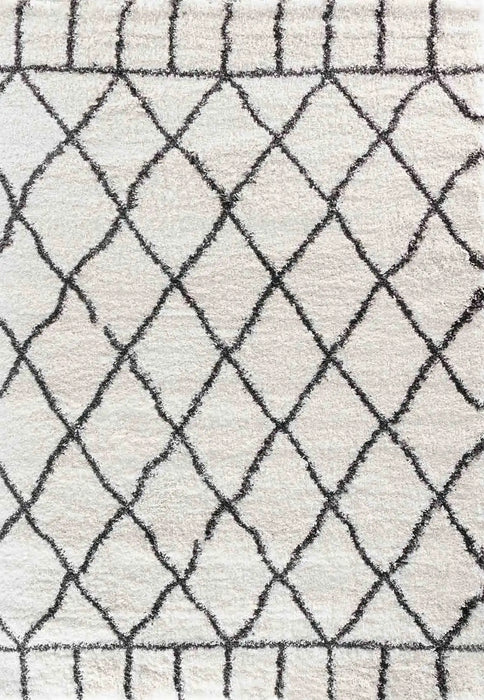 Serdim Rugs marrakesh 510 dark cream Grey, Cream Living Room Geometric Rug.