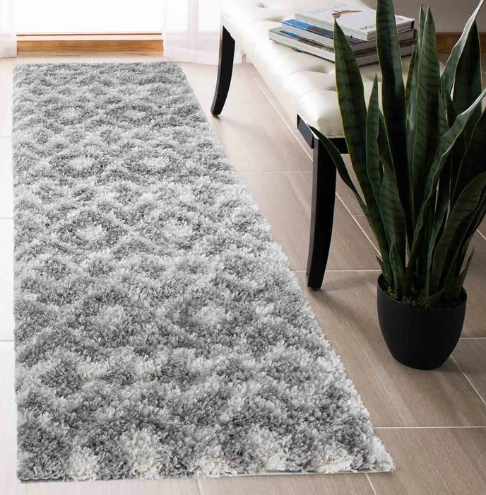 Serdim Rugs marrakesh 530 grey Grey Living Room Geometric Rug.