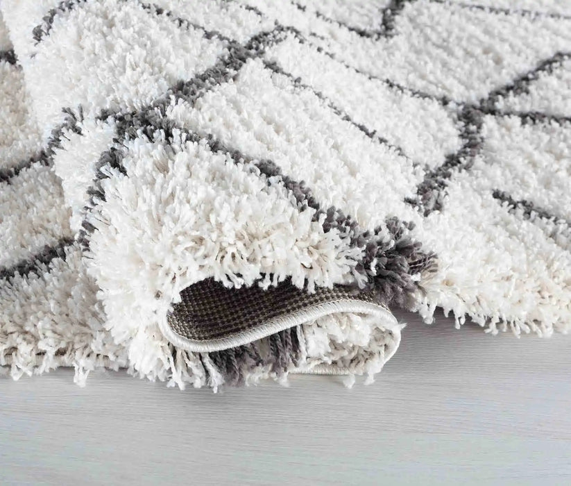 Serdim Rugs marrakesh 535 dark cream Grey, Cream Living Room Geometric Rug.