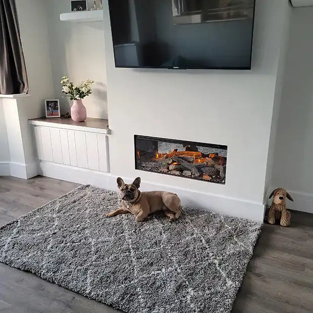 Photo by Leah., | Think Rugs royal nomadic 5413 grey cream Living Room Shaggy Rug.