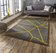 Think Rugs royal nomadic 5746 grey yellow Grey Living Room Shaggy Rug.