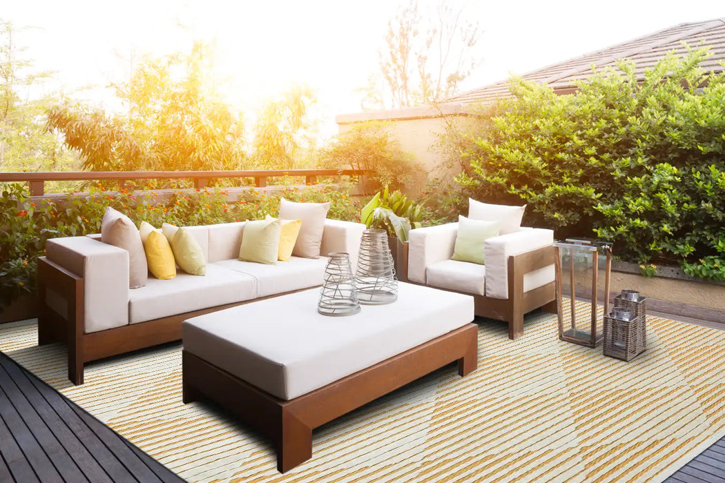 Concept Looms jazz rama jaz12 amber Yellow Outdoor  Geometric Rug.