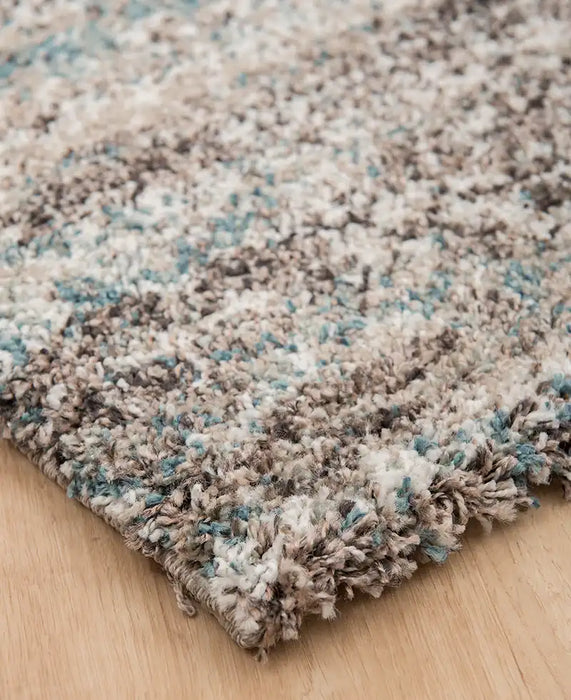 Mastercraft mehari 023 0094 6959 Blue, Brown, Multicoloured Living Room Shaggy Rug.