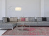 Louis de Poortere fading world pink flash Grey, Pink Living Room Flat Weave Rug.