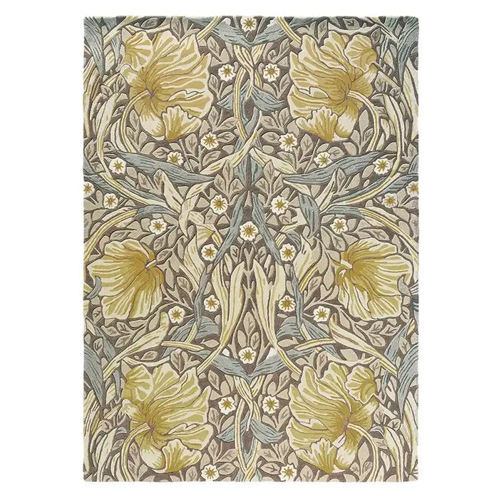 Morris & Co pimpernel bullrush 028808 Purple, Multicoloured Living Room Wool Rug.