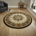 Think Rugs heritage 4400 black cream Black, Ivory Living Room  Rug.