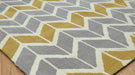 Asiatic arlo ar06 chevron lemon grey Grey, Yellow  Geometric Rug.