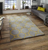 Think Rugs noble house 4338 grey yellow Grey Living Room Geometric Rug.