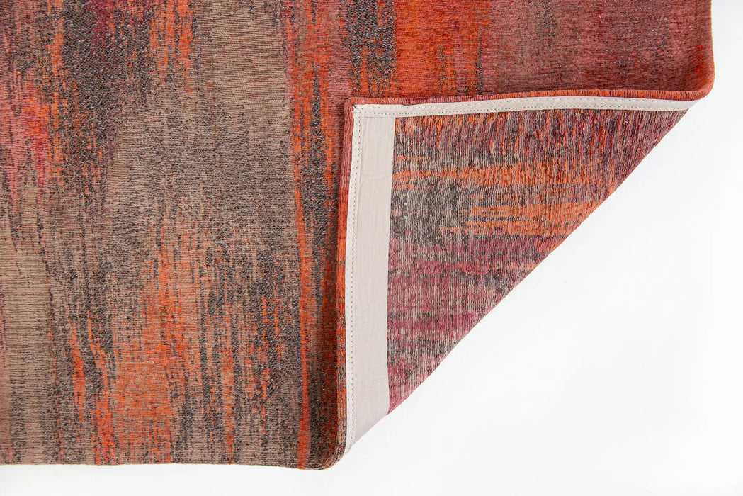 Louis de Poortere atlantic monetti 9116 hibiscus red Multicoloured, Orange, Red Living Room Flat Weave Rug.