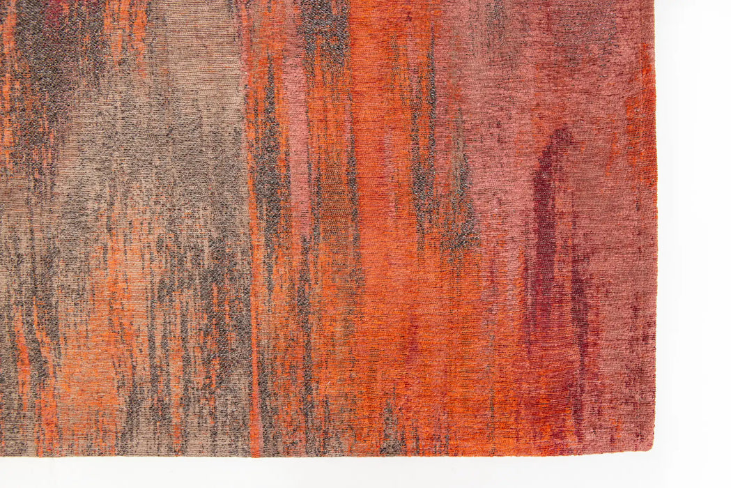 Louis de Poortere atlantic monetti 9116 hibiscus red Multicoloured, Orange, Red Living Room Flat Weave Rug.