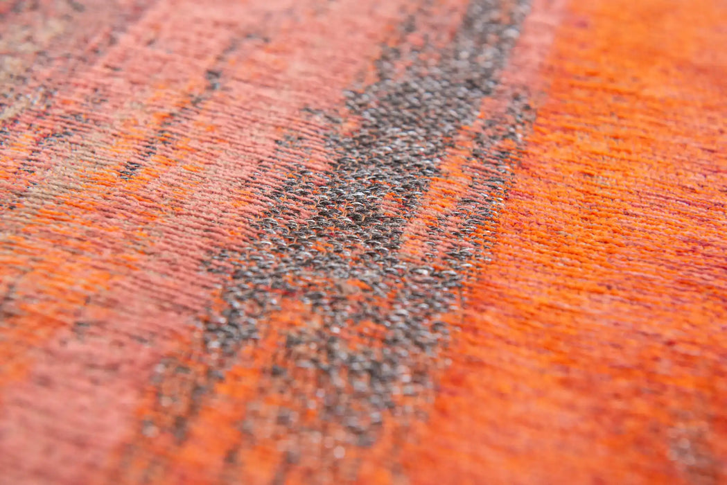 Louis de Poortere atlantic monetti 9116 hibiscus red Multicoloured, Orange, Red Living Room Flat Weave Rug.