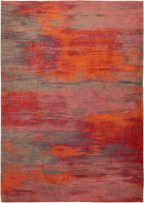 Louis de Poortere atlantic monetti 9116 hibiscus red Multicoloured, Orange, Red Living Room Flat Weave Rug.
