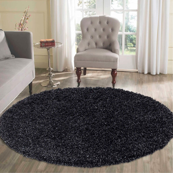Serdim Rugs oxford 912 anthracite Grey, Black Living Room Shaggy Rug.