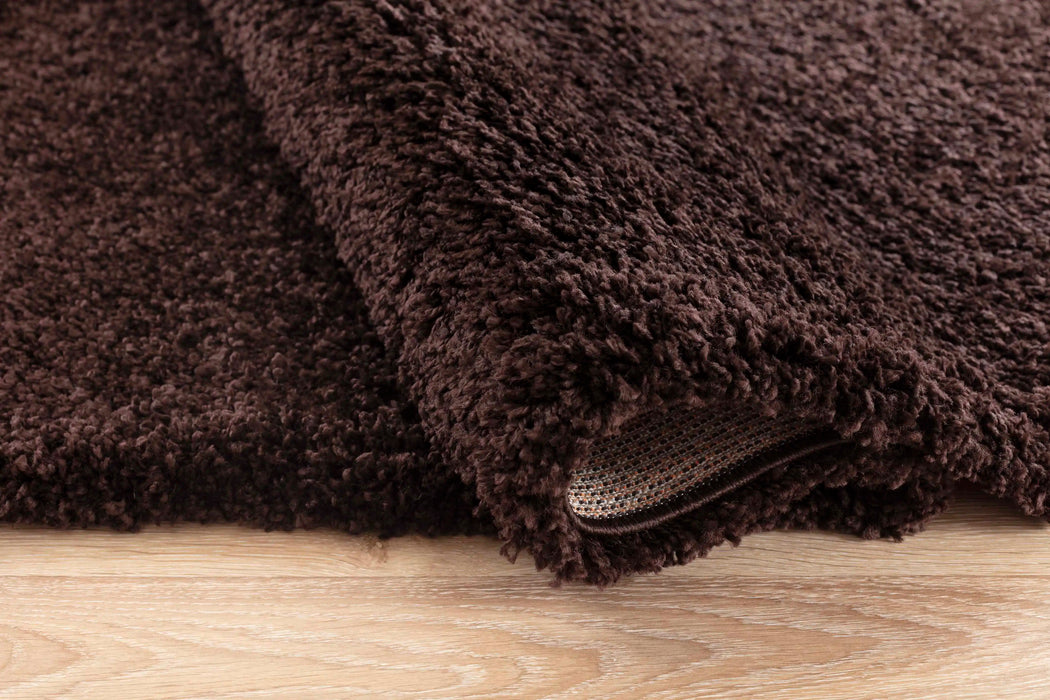 Serdim Rugs oxford 912 brown Brown Living Room Shaggy Rug.
