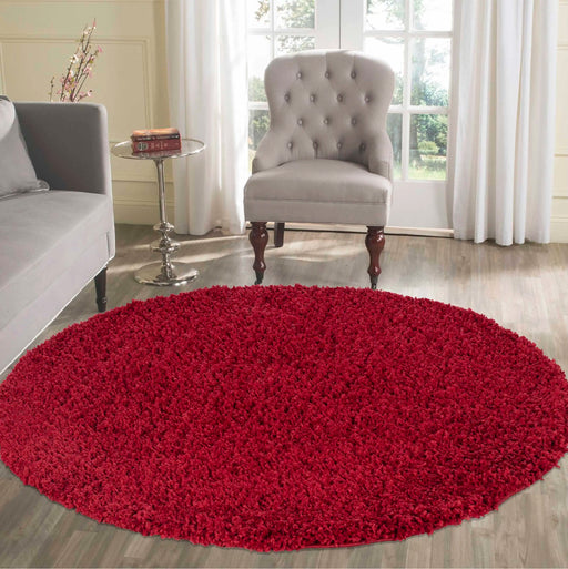 Serdim Rugs oxford 912 red Red Living Room Shaggy Rug.
