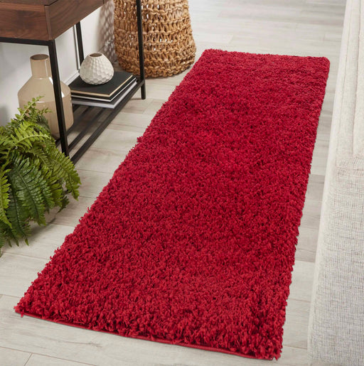 Serdim Rugs oxford 912 red Red Living Room Shaggy Rug.