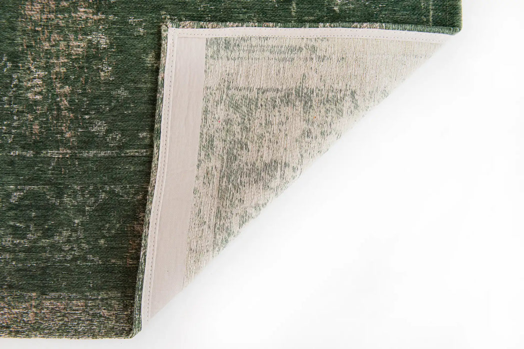 Louis de Poortere fading world medallion 9146 majestic forest Green Living Room Flat Weave Rug.