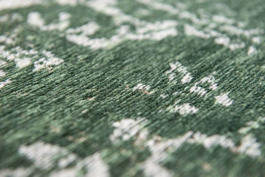Louis de Poortere fading world medallion 9146 majestic forest Green Living Room Flat Weave Rug.