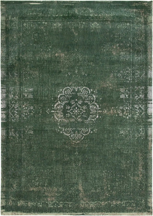 Louis de Poortere fading world medallion 9146 majestic forest Green Living Room Flat Weave Rug.