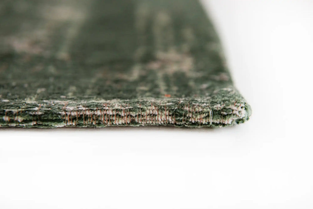 Louis de Poortere fading world medallion 9146 majestic forest Green Living Room Flat Weave Rug.
