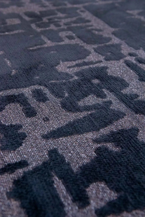 Louis de Poortere baobab structures 9200 black water Black Living Room Flat Weave Rug.