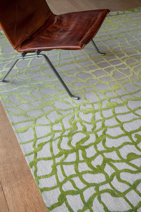 Louis de Poortere mad men dedalo 9204 republic green Green Living Room Flat Weave Rug.
